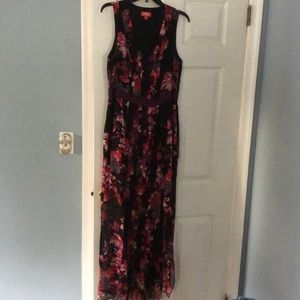 Maxi dress with mini skirt underneath